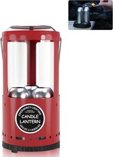 Red Candle Lantern for Camping, Emergency, Pillar Candles, Portable