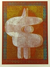 Ervin NEUHAUS - [Loup primaire]. 1976. Monotype original, signé