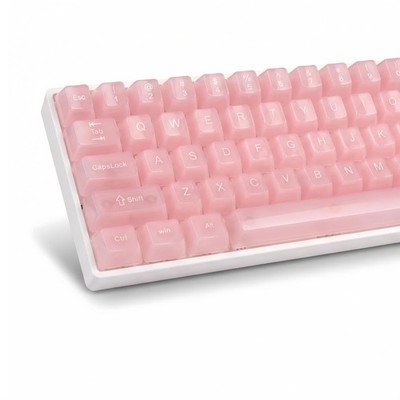 115 Keys Pink Jelly Keycaps Transparent MDA Profile For Cherry MX Gateron