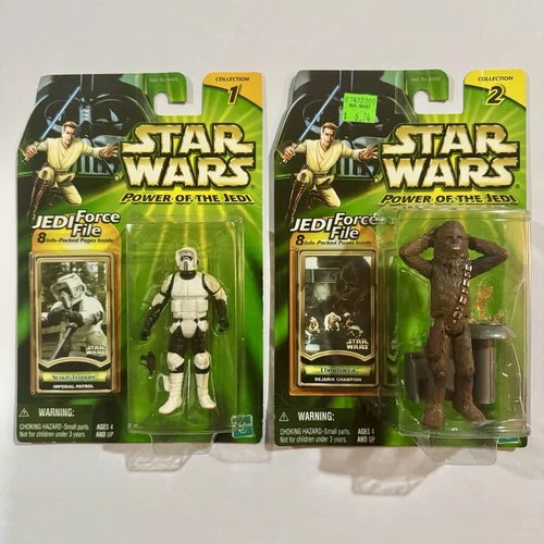 Star Wars Power of the Jedi: Chewbacca Dejarik & Scout Trooper (2000) NEW POTJ