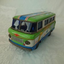 Vintage Japanese Tin Toy Bus Kindergarten Bus 1970s Tokyo Placing Shokai