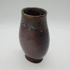 Van Briggle pottery brown drip vase made in Colorado springs 7"