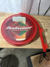 VTG 1990s Budweiser Beer Double Sided Light Up Pub Sign Game Room Man Cave Bar