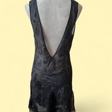 Vintage Victoria's Secret Gold Label Black Sheer Slip Dress L