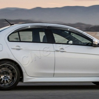 FIT 2008-2017 LANCER EVOLUTION 10 REAL CARBON FIBER SUN SHIELD WINDOW VISOR 4PCS