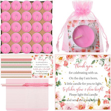 MTLEE 50 Sets Baby Shower Candle Party Favors for Guests Including 50 Pcs Mini T