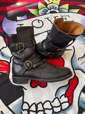 Fiorentini + Baker leather rider boots 2 buckles Size 41EU like Chippewa