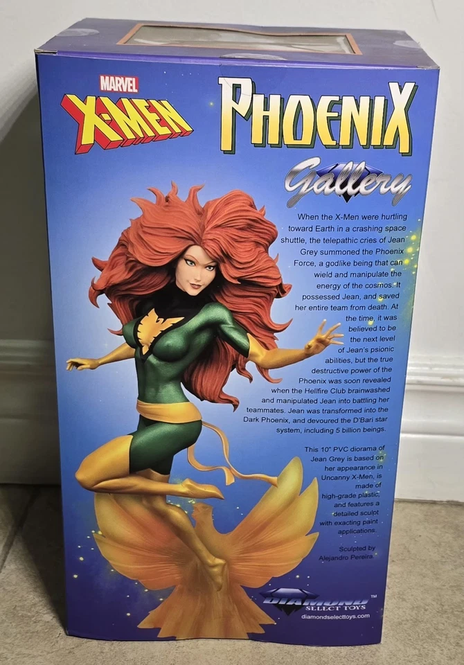 Marvel X-Men Diamond Select Toys Gallery Phoenix 10” PVC Diorama Jean Cinza NOVO  - Imagem 2 de 3