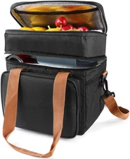 15L Double Lunch Bag for Women Men Double Deck Lunch Box Leakproof