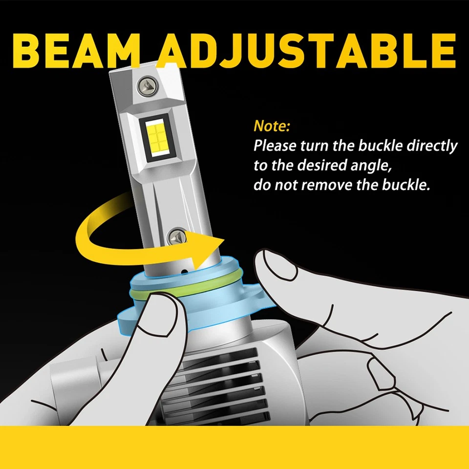 Juego de 2 faros de conversión LED 9012 HIR2 90W bombilla de haz alto/bajo súper blanca Foto 4 de 4