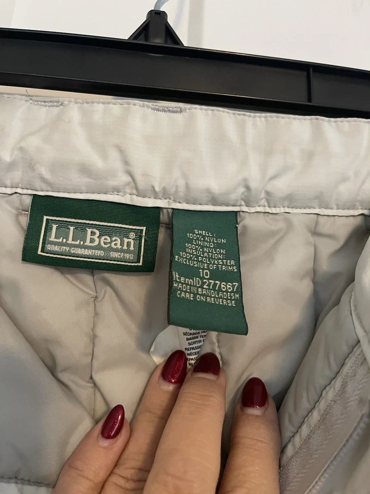 |GUC| Kid’s LL Bean Ski Pants In Light Gray/off White Size Size 10 - Image 4 of 4