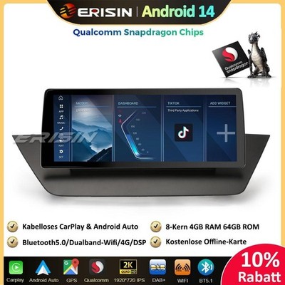 Snapdragon 8Kern für BMW X1 E84 CIC 10.25'' Android 14 CarPlay Autoradio GPS Navi