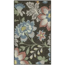  Farmhouse Oversized Floral Gray Multi Indoor Accent Rug, 1'8"x2'10"