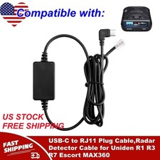 USB-C to RJ11 Plug Cable,Radar Detector Cable for Uniden R1 R3 R7 Escort MAX360