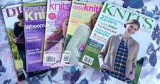 Lot of 7 Knitting Magazines - Vogue, Interweave Knits, DROPS 250 Patterns