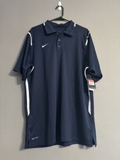 Nike Dri-FIT Men's Navy Polo Shirt L Short Sleeve 658085 100 Polyester