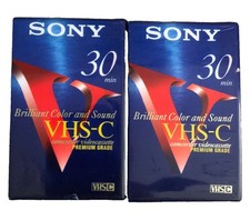SONY VHS-C Premium Grade BLANK 30 Minute CAMCORDER Video Tape New Lot of Two