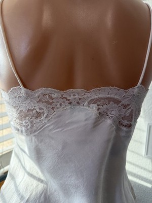 VTG 80s Christian Dior Le Connaisseur White 100% Silk Lace Cami