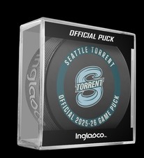2025-26 SEATTLE TORRENT PWHL (WOMENS) OFFICIAL GAME PUCK WITH DISPLAY CASE *NEW*