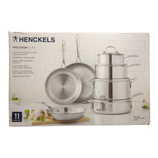 Henckels 11-Piece Precision Clad Tri-Ply Stainless Steel Cookware Set, Silver