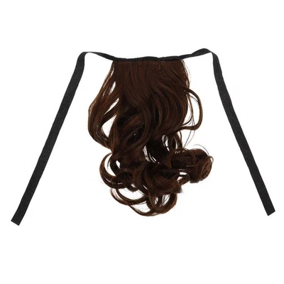 Queue De Cheval En Cheveux Humains Extensions Brun Foncé Détenteurs Clip - Photo 1/4