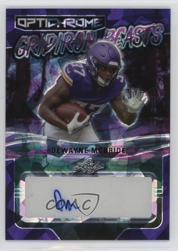 2023 Leaf Eclectic Purple Crystals /3 DeWayne McBride #OGB-DMB Rookie Auto RC