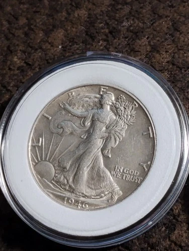 1946 P and 1945 S Liberty Walking Half Dollar Very Good VG 50C 2 Coin Lot Set