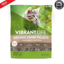 Natural Paper Pellets Cat Litter Baking Soda Freshness Dust Free Unscented 20 Lb
