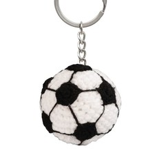 Crochet Football Keychain Cute Soccer Bag Charm for Purse Backpack Keyring Gift