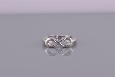 Sterling Silber schlichter Infinity Endless Love Figur 8 Band Ring 925 Gr: 6