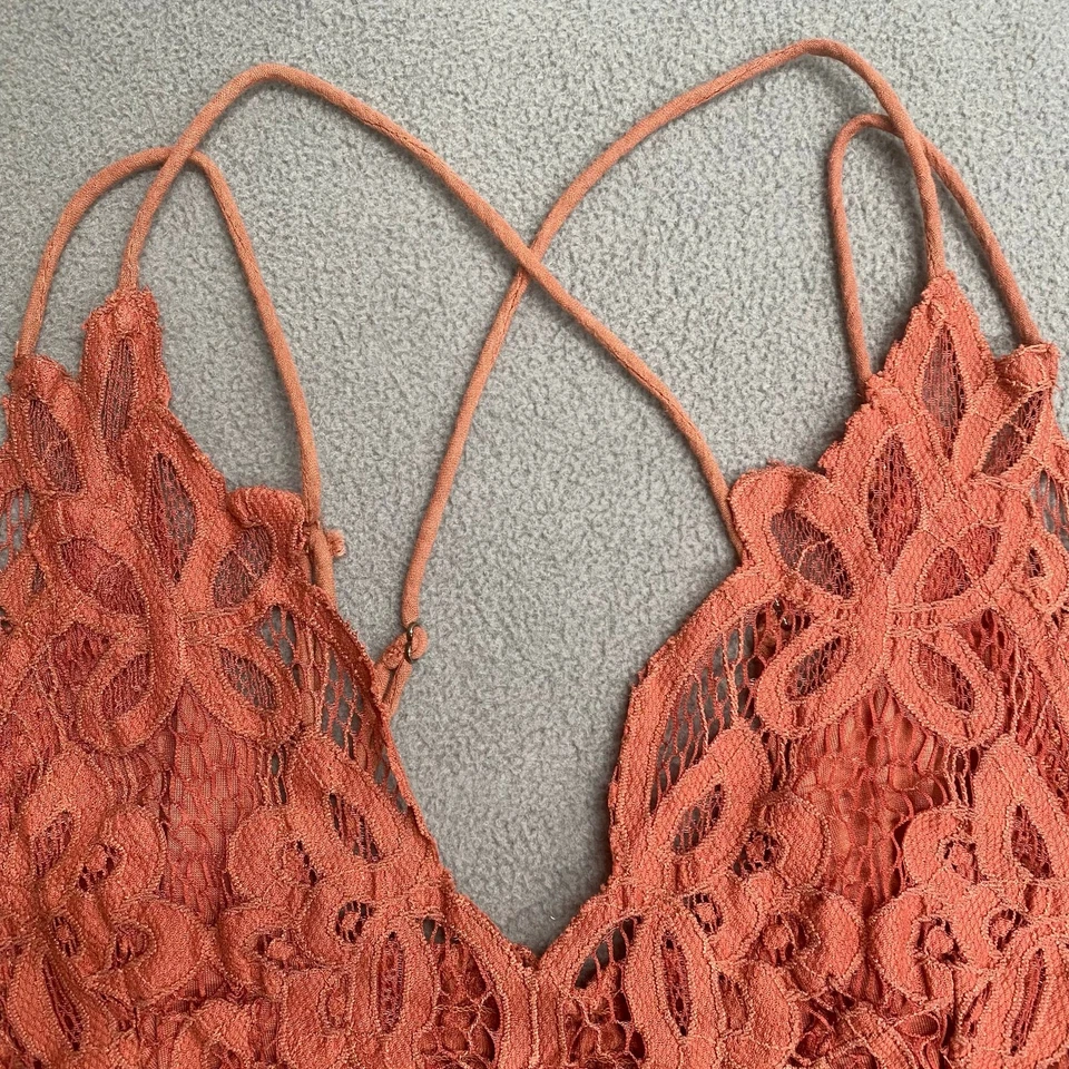Bralette de encaje Free People Adella para mujer pequeño? Festival de óxido naranja quemado sin tamaño Foto 3 de 4