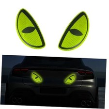 Reflective Stickers Car Decals, Yellow Eye Caution Decal for 1 Pair Round Eyes