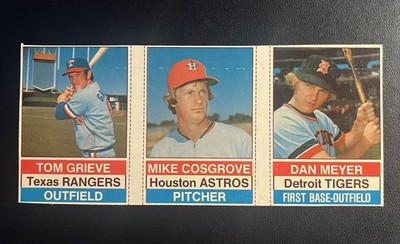 1976 Hostess Baseball Uncut 3-Card Panel