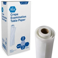MED PRIDE Crepe Exam Table Paper 12 Rolls – 18" & 21" Strong Medical Sheets