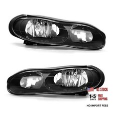 for 1998 1999 2000 2001 2002 Chevy Camaro Headlight Assembly Clear Lens Black