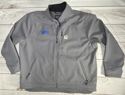 Carhartt Jacket Mens 3XL Gray Crowley Soft Shell Fleece Lined Rain Defender Logo