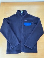Boys Patagonia Fleece Zip Up Blue Sweater, Size L 12 