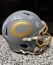 MONANGAI SWIFT & MOORE signed CHICAGO BEARS Slate Full Size Rep Helmet w/COA JSA