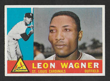 1960 Topps #383 Leon Wagner, St. Louis Cardinals, Gray Back, NM NRMT