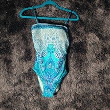 Gottex Formantera Sea Breeze Paisley Bandeau One Piece Swimsuit Sz 8 188