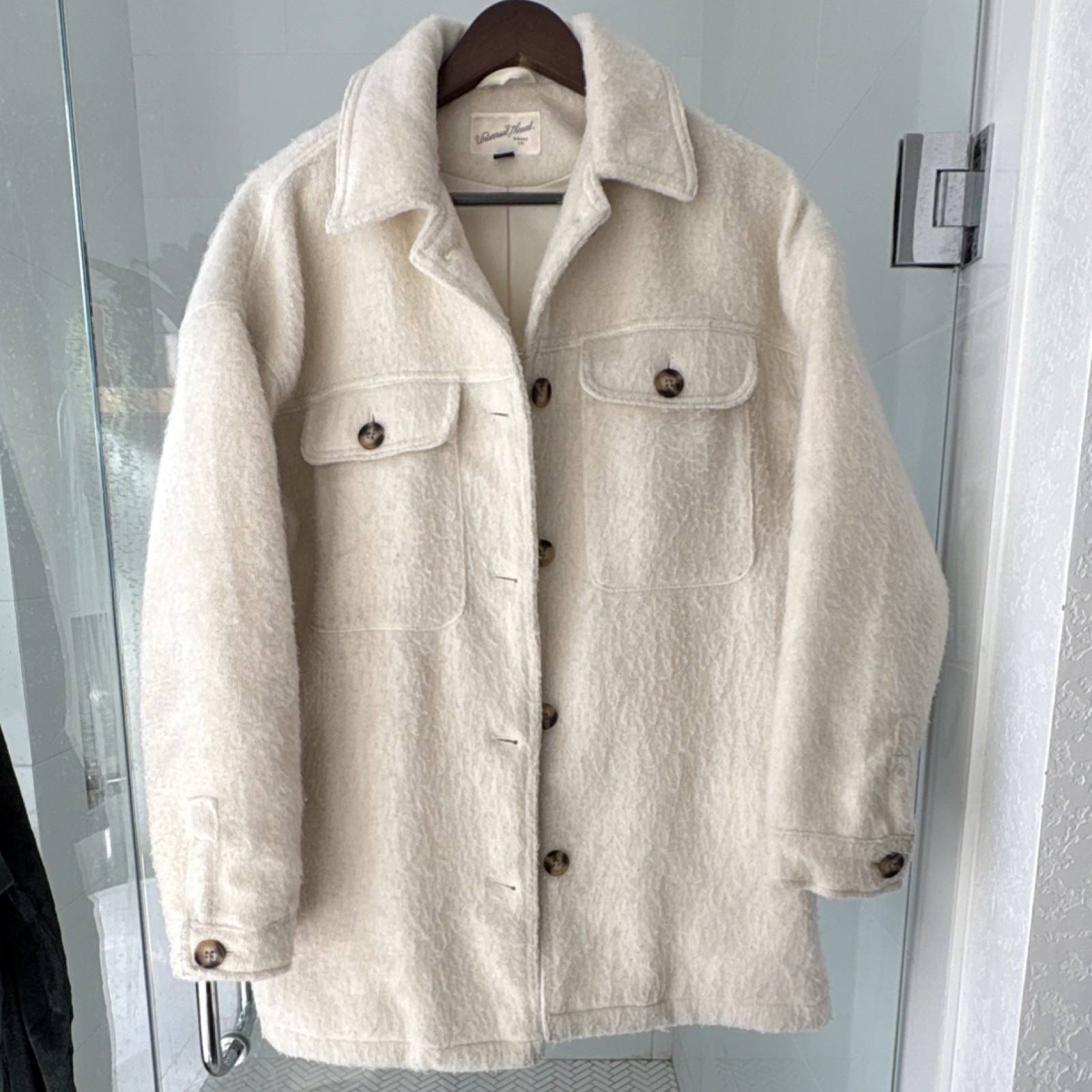 Universal Thread Ivory Button-Up Mid-Length Lined… - image 1