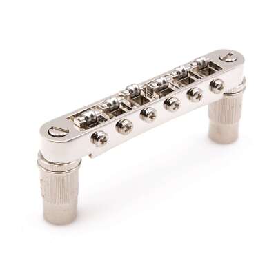 Genuine Tone Ninja Metric Nashville Tune-O-Matic Bridge, Roller saddles, Nickel