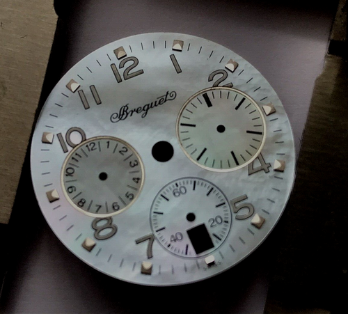 Cadran montre BREGUET nacre vintage Zifferblatt Chrono chronographe dial quartz - Picture 3 of 6