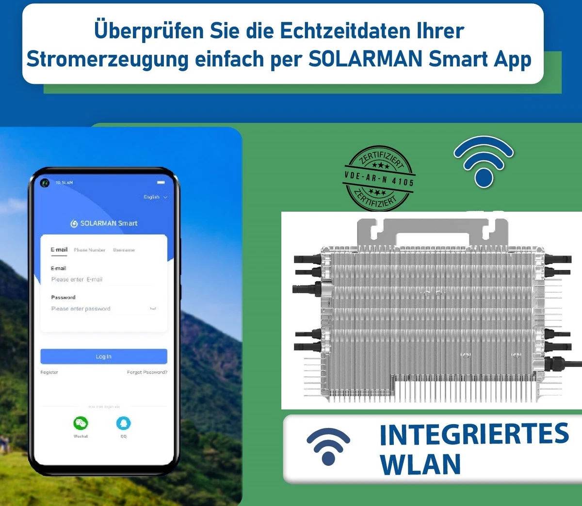 Deye Wechselrichter 2000W SUN-M200G4-EU WIFI Balkonkraftwerk
