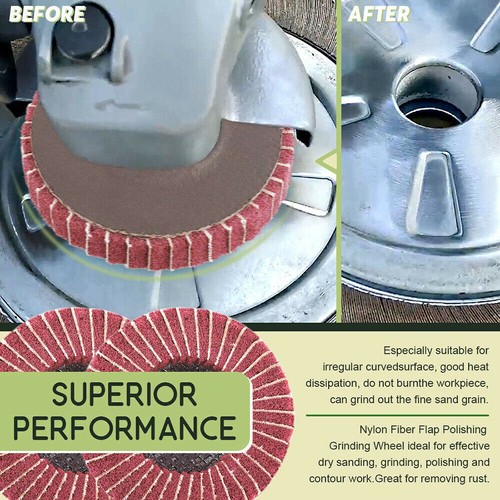 5" Nylon Fiber Flap Wheel Abrasive Disc Polishing Buffing Grinding Pad 240Grit - Picture 9 of 9