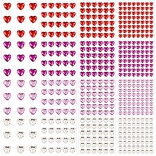 516Pcs Heart Gem Stickers Self Adhesive Heart Rhinestones for Crafting Face Hair