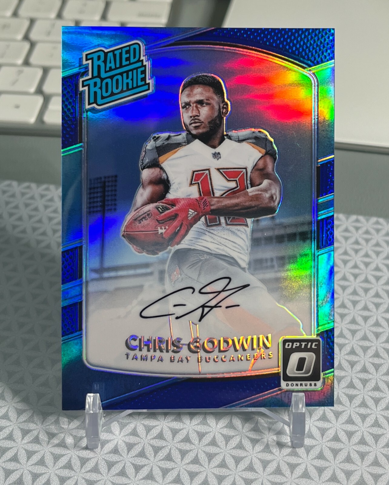 Chris Godwin 2017 Panini Donruss OPTIC Rated Rookie Blue Auto #68/75 RC Prizm