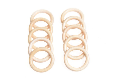 Wooden Curtain Rings With Hooks Natural Wood Pole Rod Rings 38 mm Curtain Rings - Picture 11 of 29