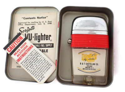 Scripto Vu-Lighter Smoking  Pipeline Construction Advertising w/Tin & Papers