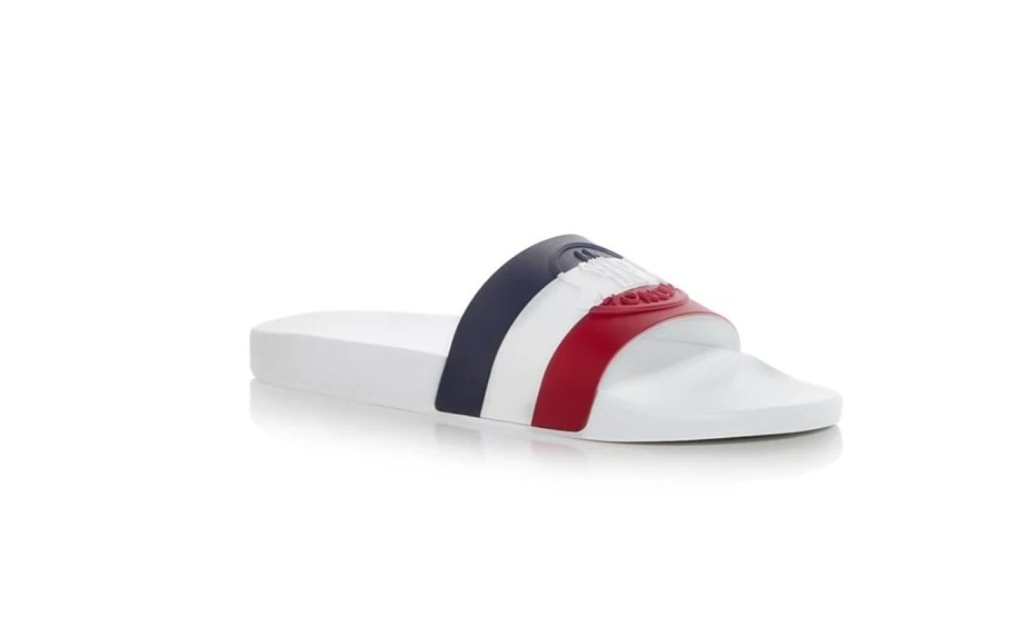 Men's Moncler White Basile Logo Slides Sandals - Size 41 EU image 5